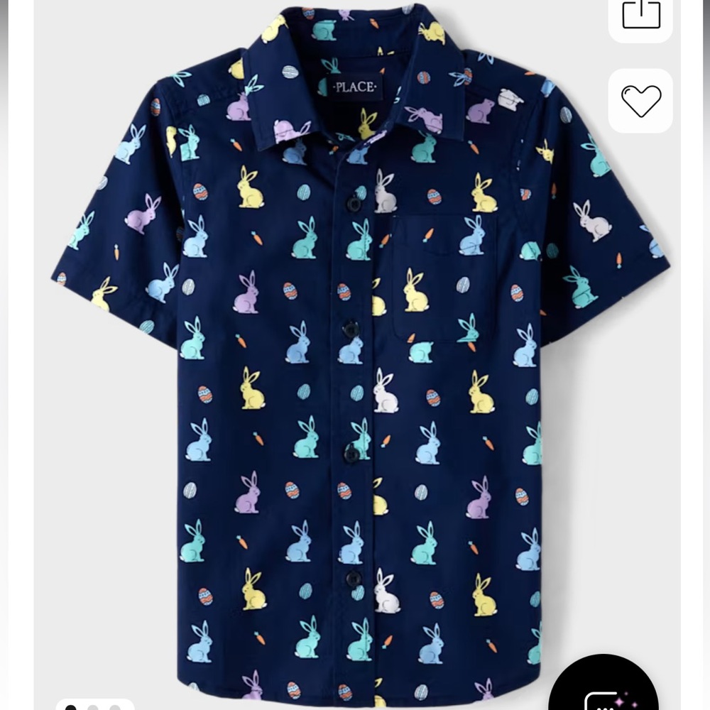 Place Kids Colorful Bunny Print Shirt - Dark Blue